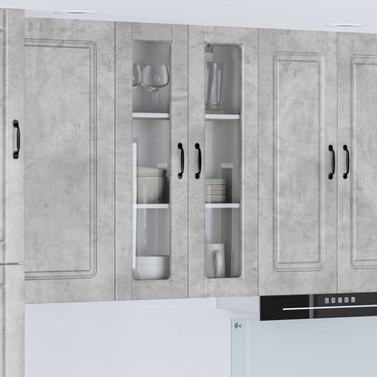 Wall Glass Cabinet PORTO Concrete Grey 60 x 31 x 100 cm