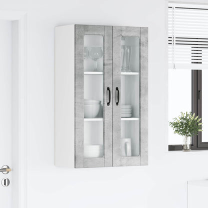Wall Glass Cabinet PORTO Concrete Grey 60 x 31 x 100 cm
