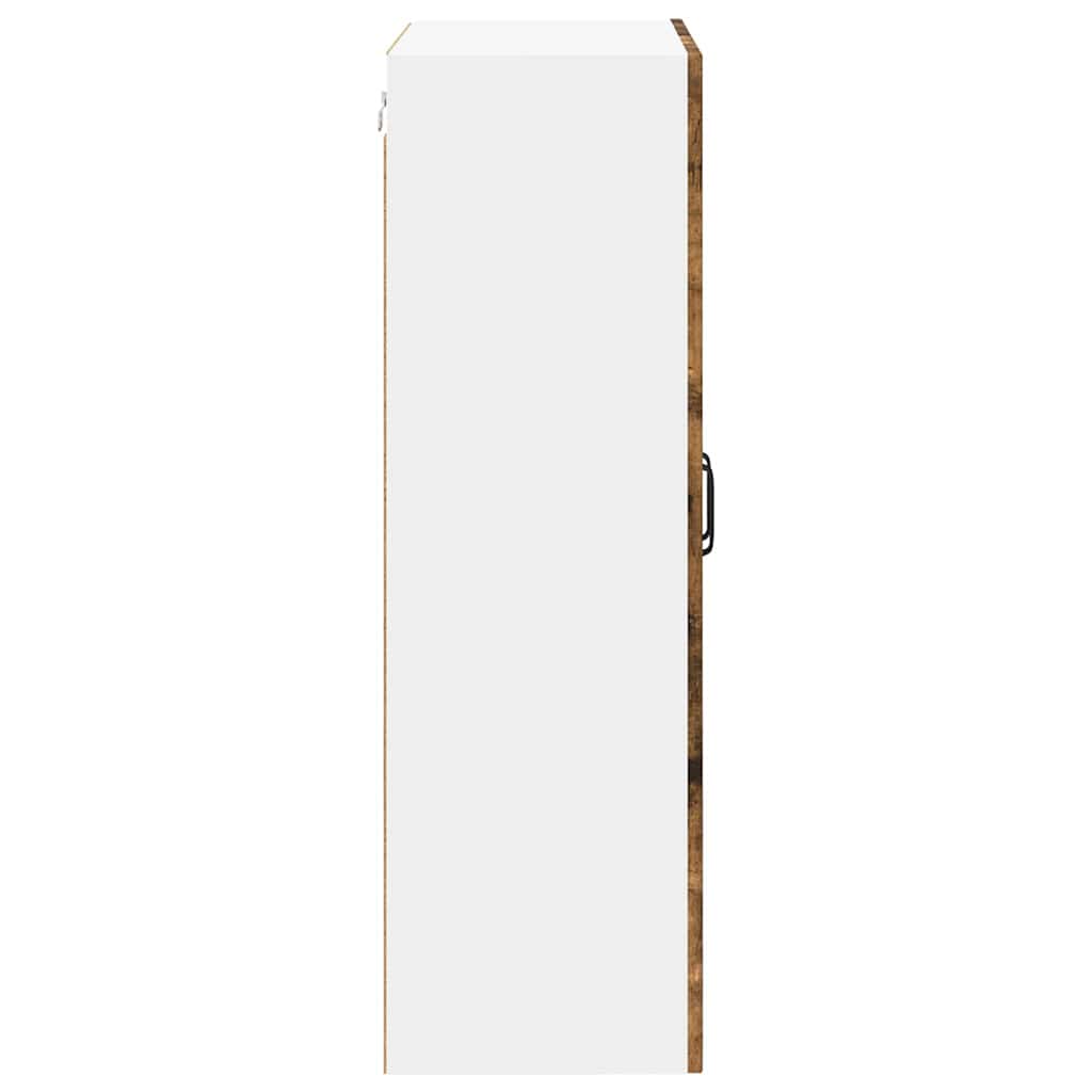 Wall Glass Cabinet PORTO Smoked Oak 60 x 31 x 100 cm
