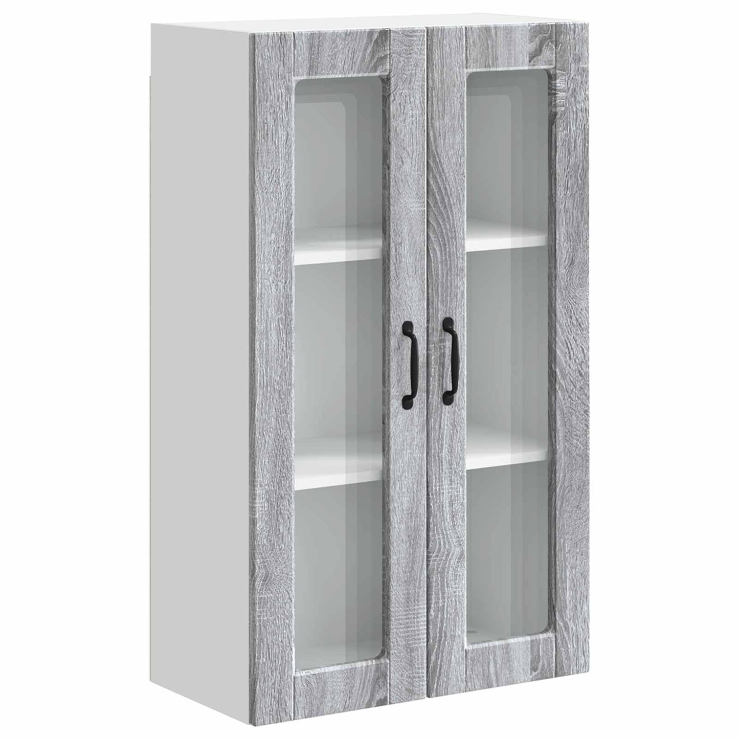 Wall Glass Cabinet PORTO Grey Sonoma 60 x 31 x 100 cm