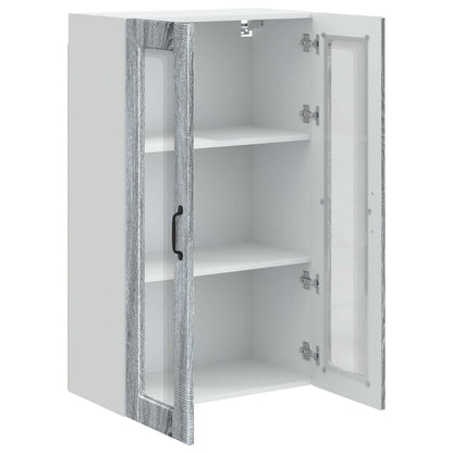 Wall Glass Cabinet PORTO Grey Sonoma 60 x 31 x 100 cm