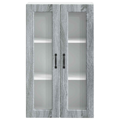 Wall Glass Cabinet PORTO Grey Sonoma 60 x 31 x 100 cm