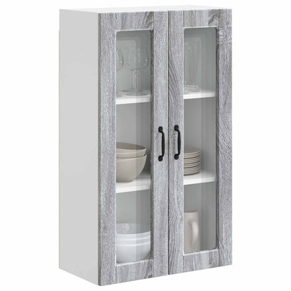 Wall Glass Cabinet PORTO Grey Sonoma 60 x 31 x 100 cm
