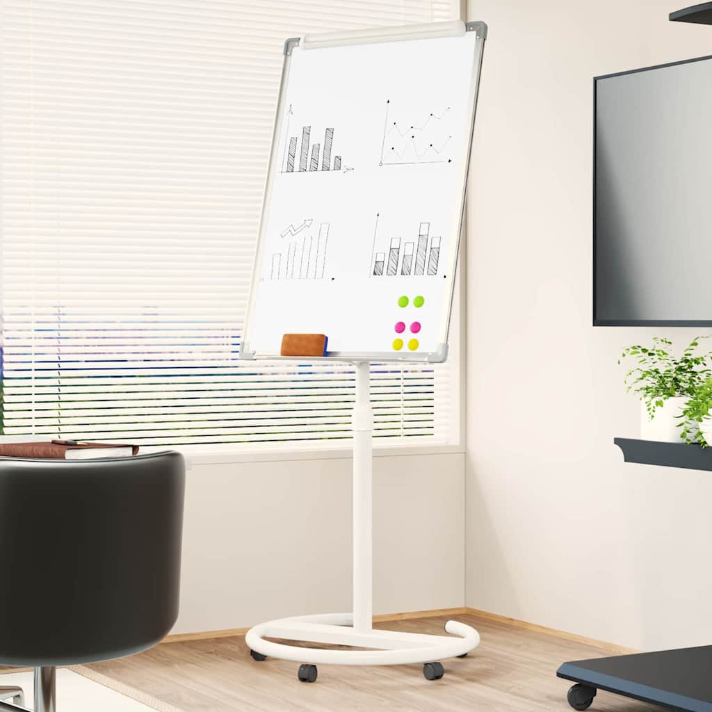Magnetic Whiteboard Grey and White 62 x 62.5 x 197 cm EPS