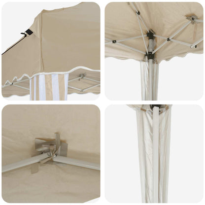 Pop-up Party Tent 195 x 195 x 245 cm Cream Oxford Fabric