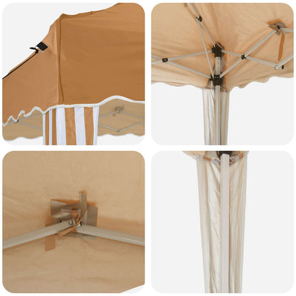 Pop-up Party Tent 195 x 195 x 245 cm Beige Oxford Fabric
