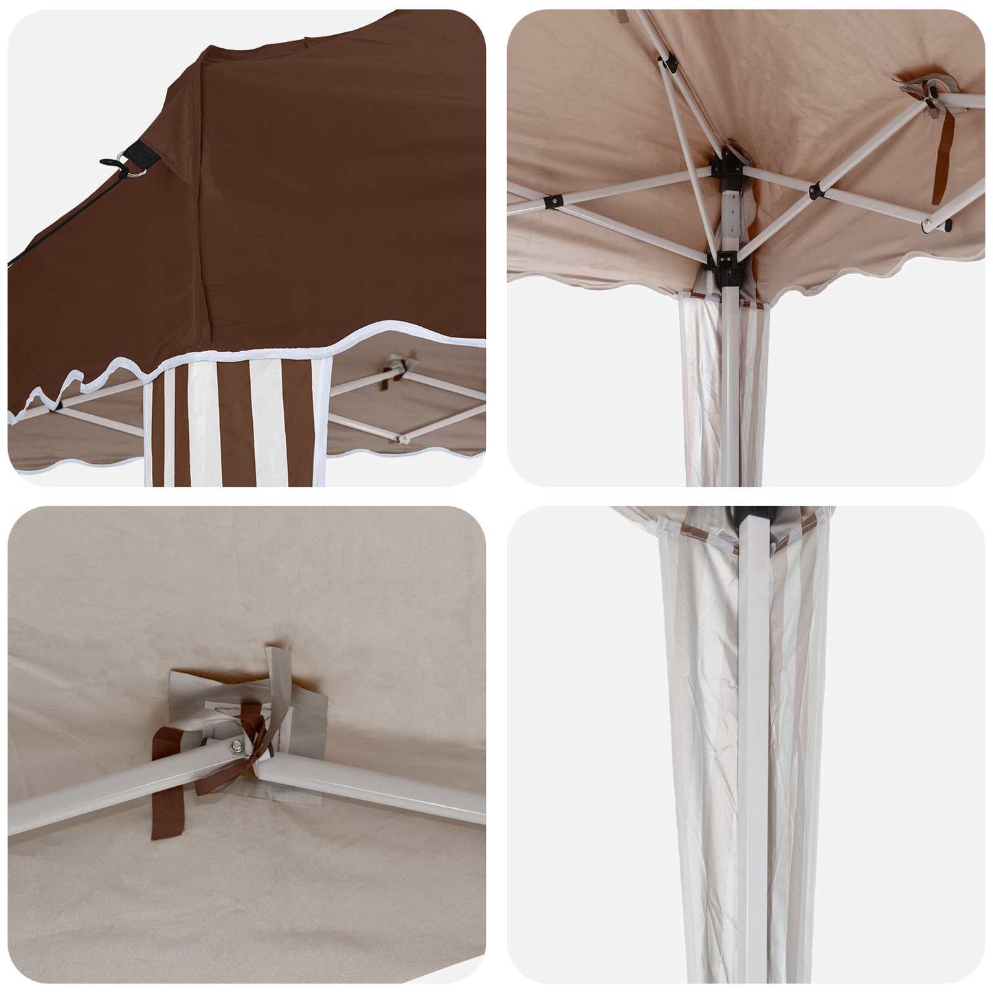 Pop-up Party Tent 195 x 195 x 245 cm Brown Oxford Fabric