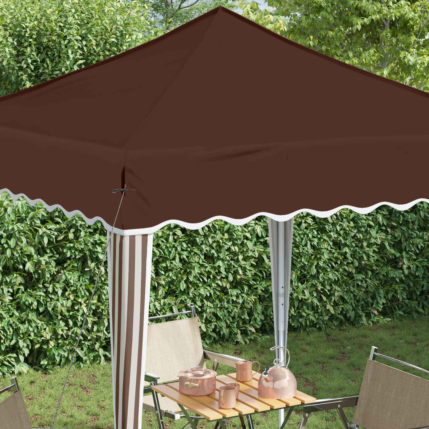 Pop-up Party Tent 195 x 195 x 245 cm Brown Oxford Fabric