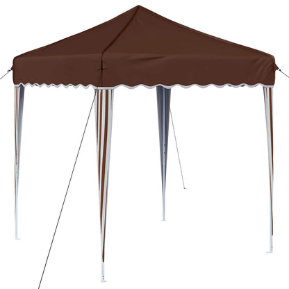 Pop-up Party Tent 195 x 195 x 245 cm Brown Oxford Fabric