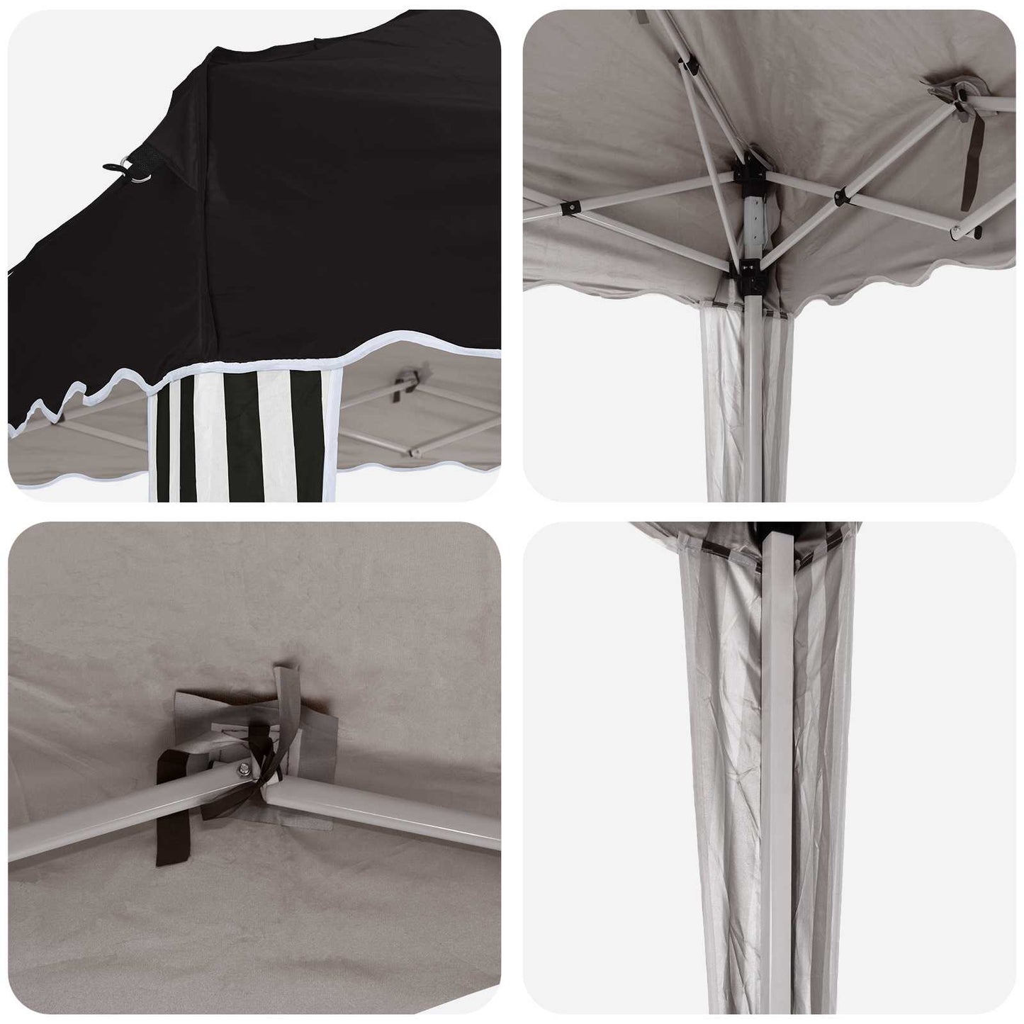 Pop-up Party Tent 195 x 195 x 245 cm Black Oxford Fabric