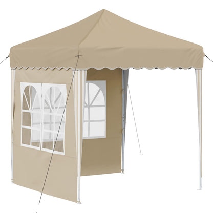 Pop-up Party Tent 195 x 195 x 245 cm Cream Oxford Fabric