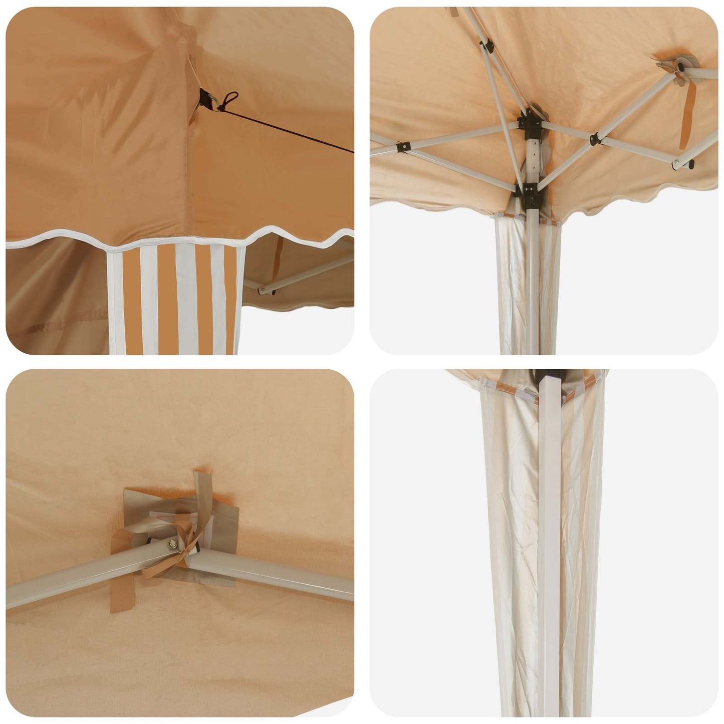 Pop-up Party Tent 195 x 195 x 245 cm Beige Oxford Fabric