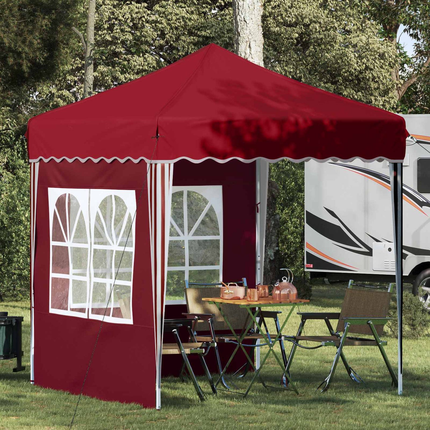 Pop-up Party Tent 195 x 195 x 245 cm Burgundy Oxford Fabric