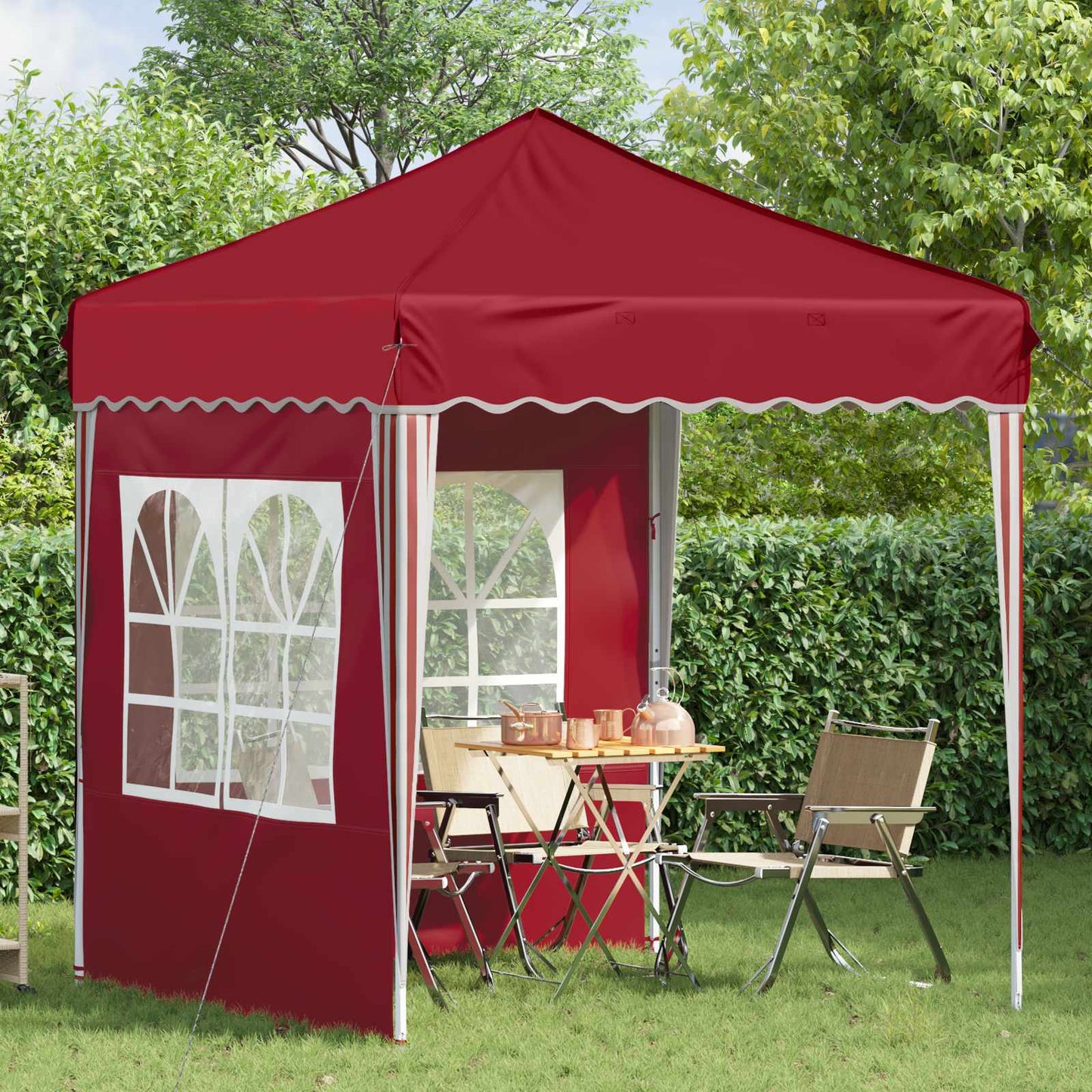 Pop-up Party Tent 195 x 195 x 245 cm Burgundy Oxford Fabric