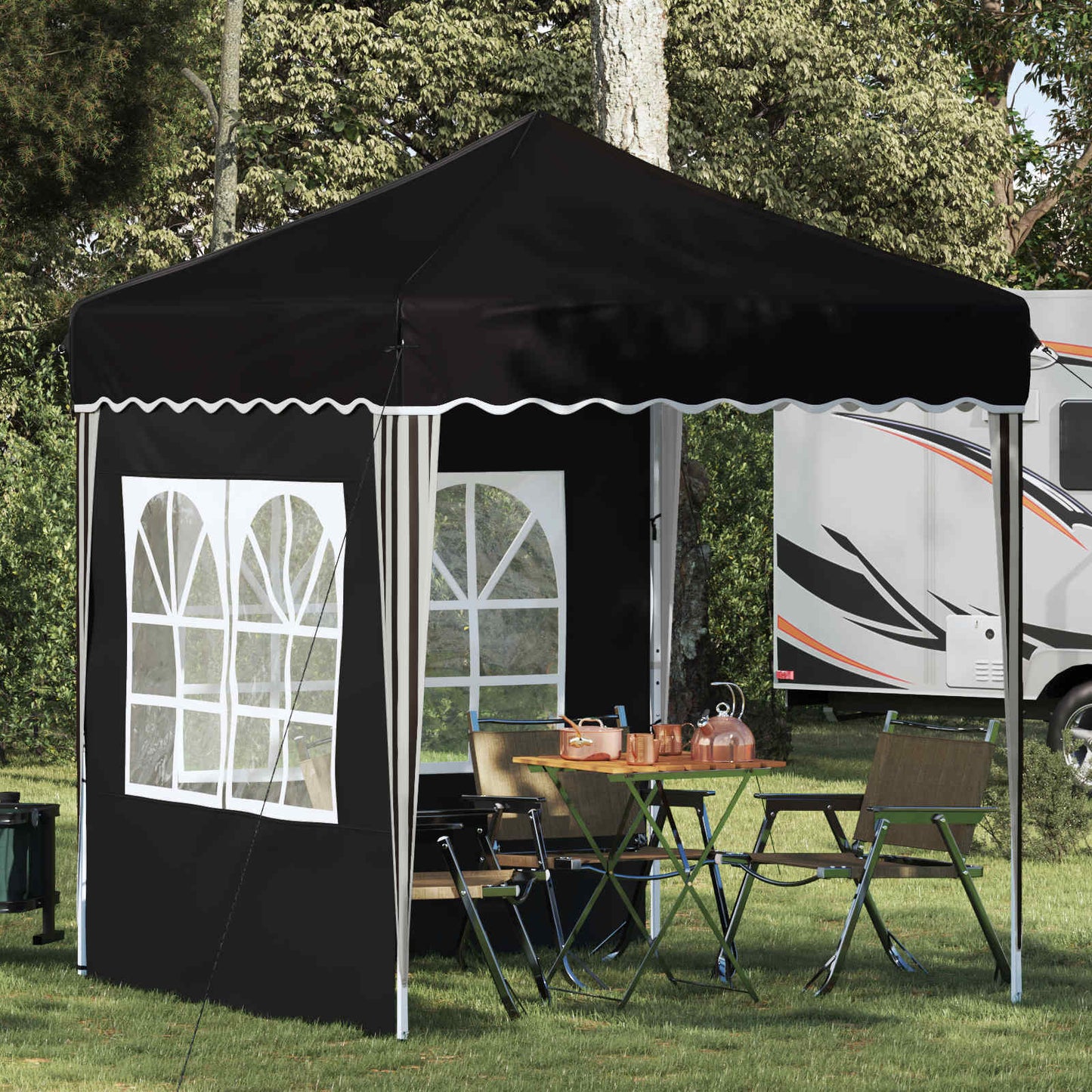 Pop-up Party Tent 195 x 195 x 245 cm Black Oxford Fabric