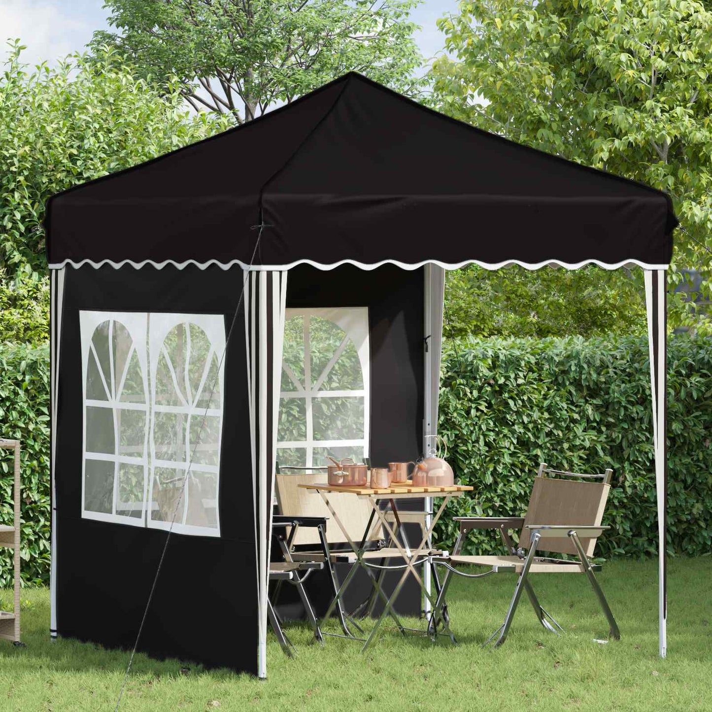 Pop-up Party Tent 195 x 195 x 245 cm Black Oxford Fabric