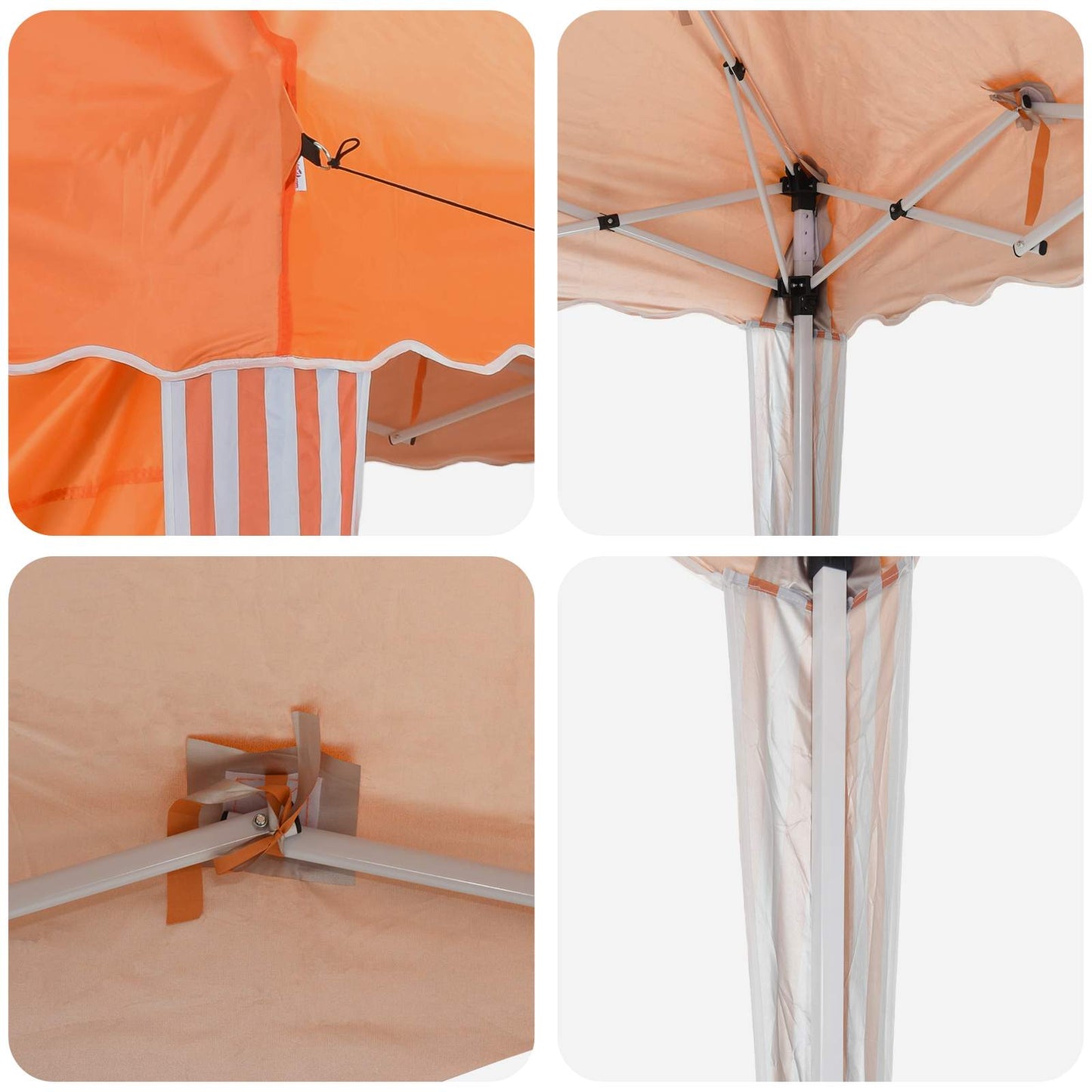 Pop-up Party Tent 195 x 195 x 245 cm Orange Oxford Fabric