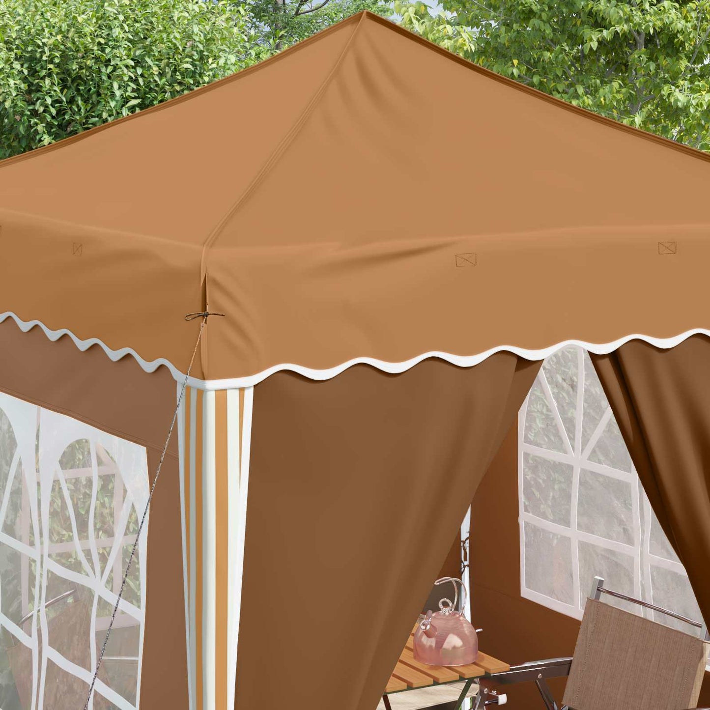 Pop-up Party Tent 195 x 195 x 245 cm Beige Oxford Fabric