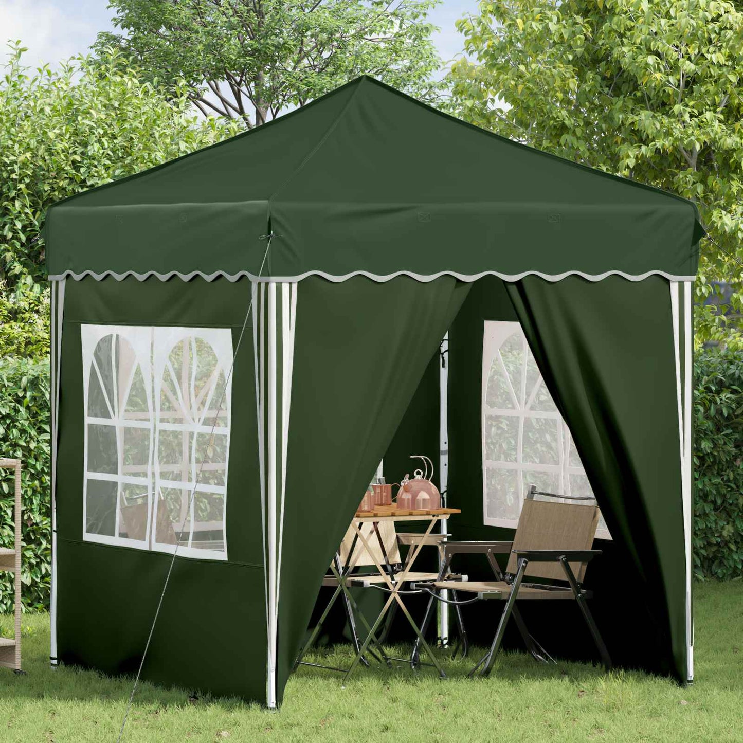 Pop-up Party Tent 195 x 195 x 245 cm Green Oxford Fabric