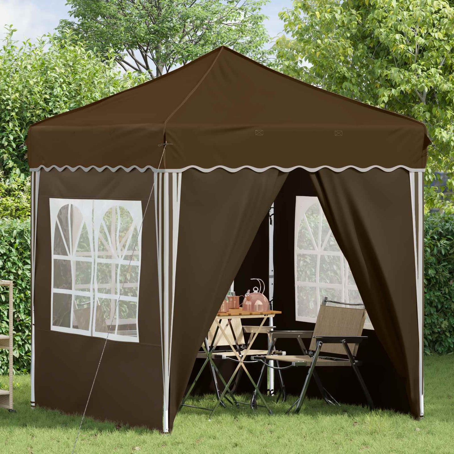 Pop-up Party Tent 195 x 195 x 245 cm Taupe Oxford Fabric