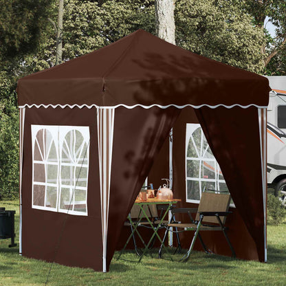 Pop-up Party Tent 195 x 195 x 245 cm Brown Oxford Fabric