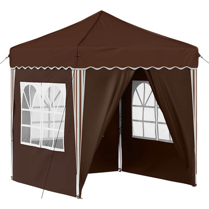 Pop-up Party Tent 195 x 195 x 245 cm Brown Oxford Fabric