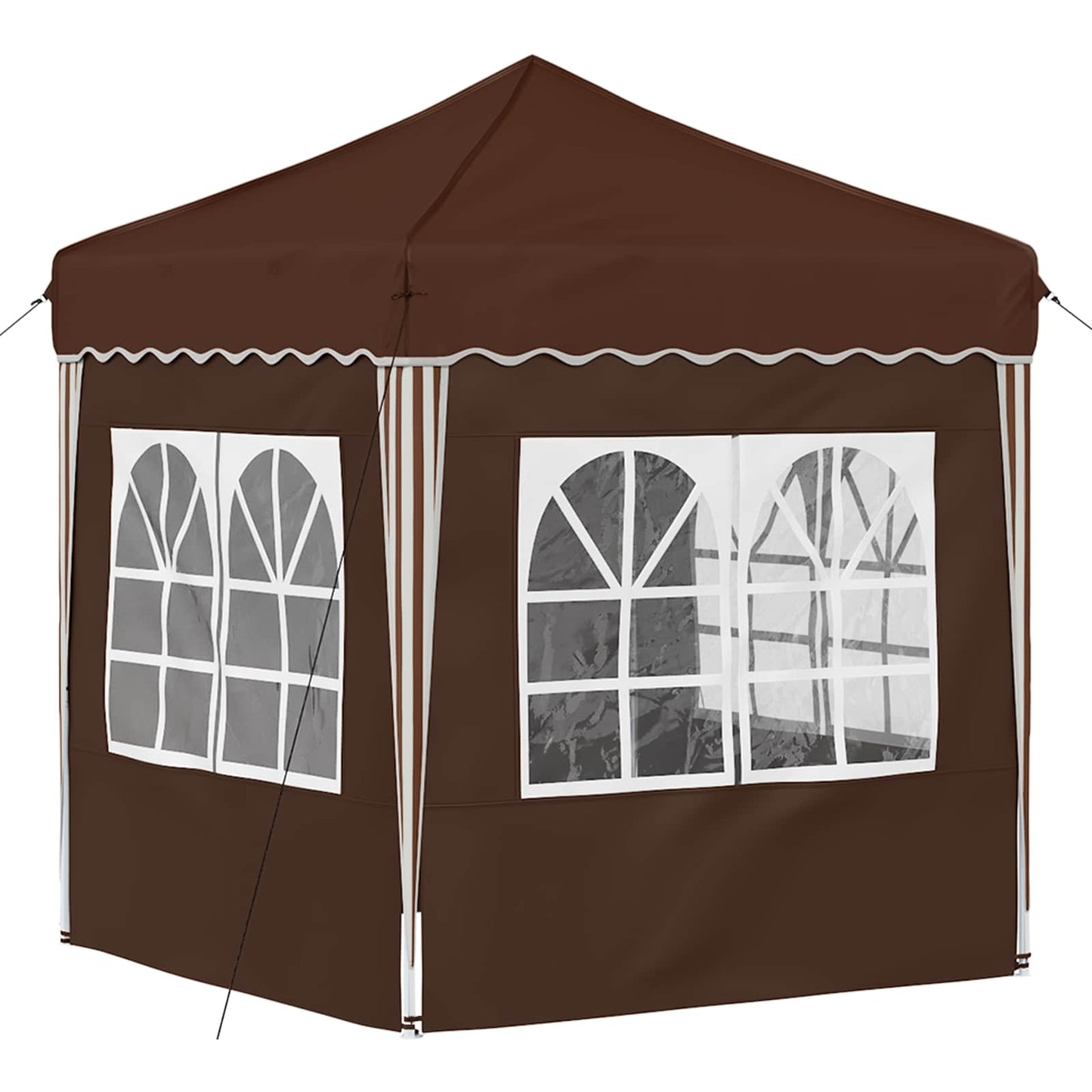 Pop-up Party Tent 195 x 195 x 245 cm Brown Oxford Fabric