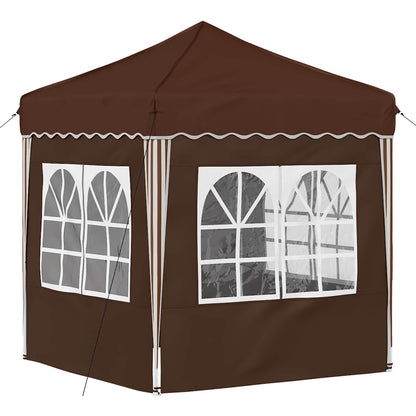 Pop-up Party Tent 195 x 195 x 245 cm Brown Oxford Fabric