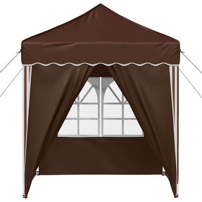 Pop-up Party Tent 195 x 195 x 245 cm Brown Oxford Fabric