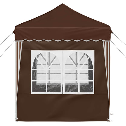 Pop-up Party Tent 195 x 195 x 245 cm Brown Oxford Fabric