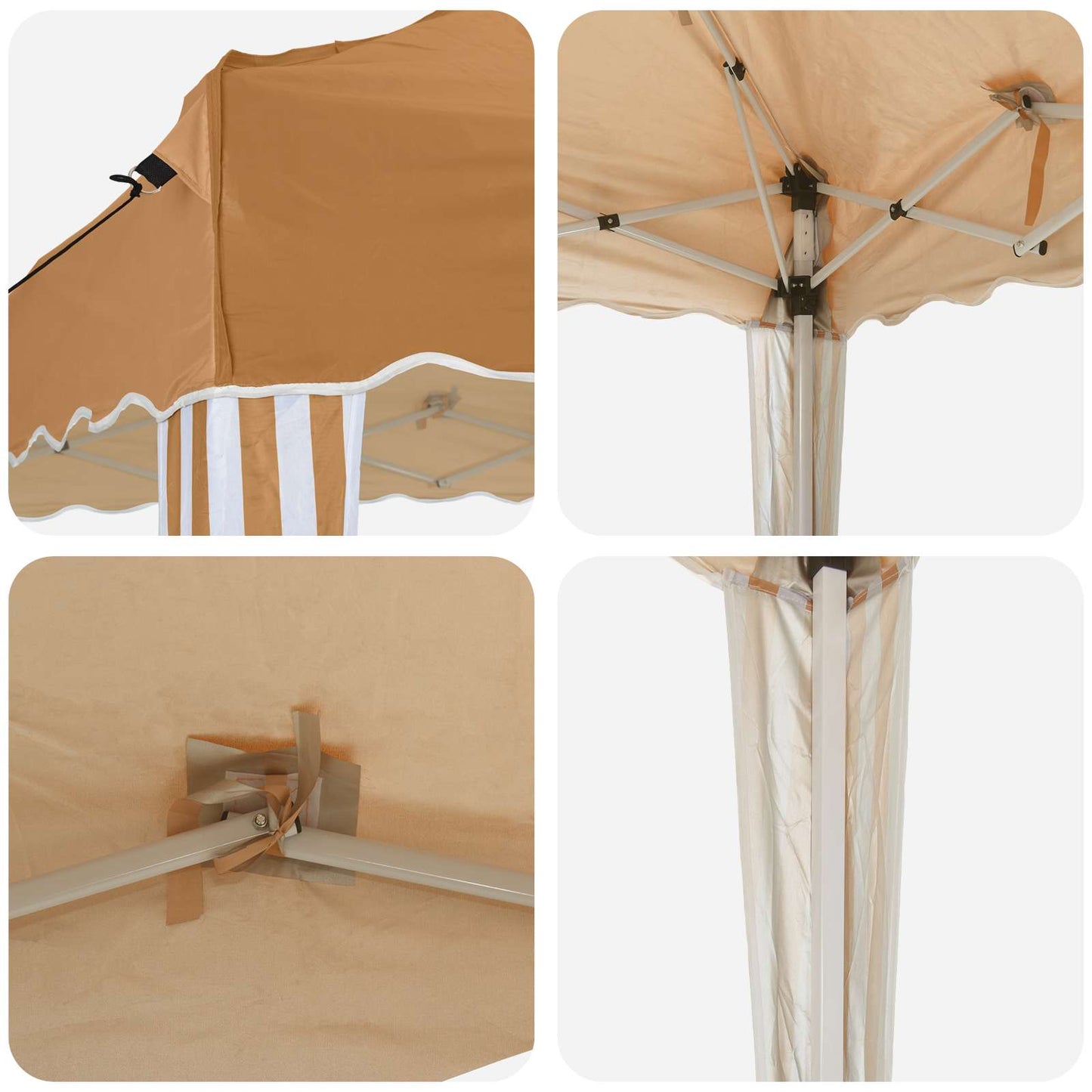 Pop-up Party Tent 288 x 288 x 245 cm Beige Oxford Fabric