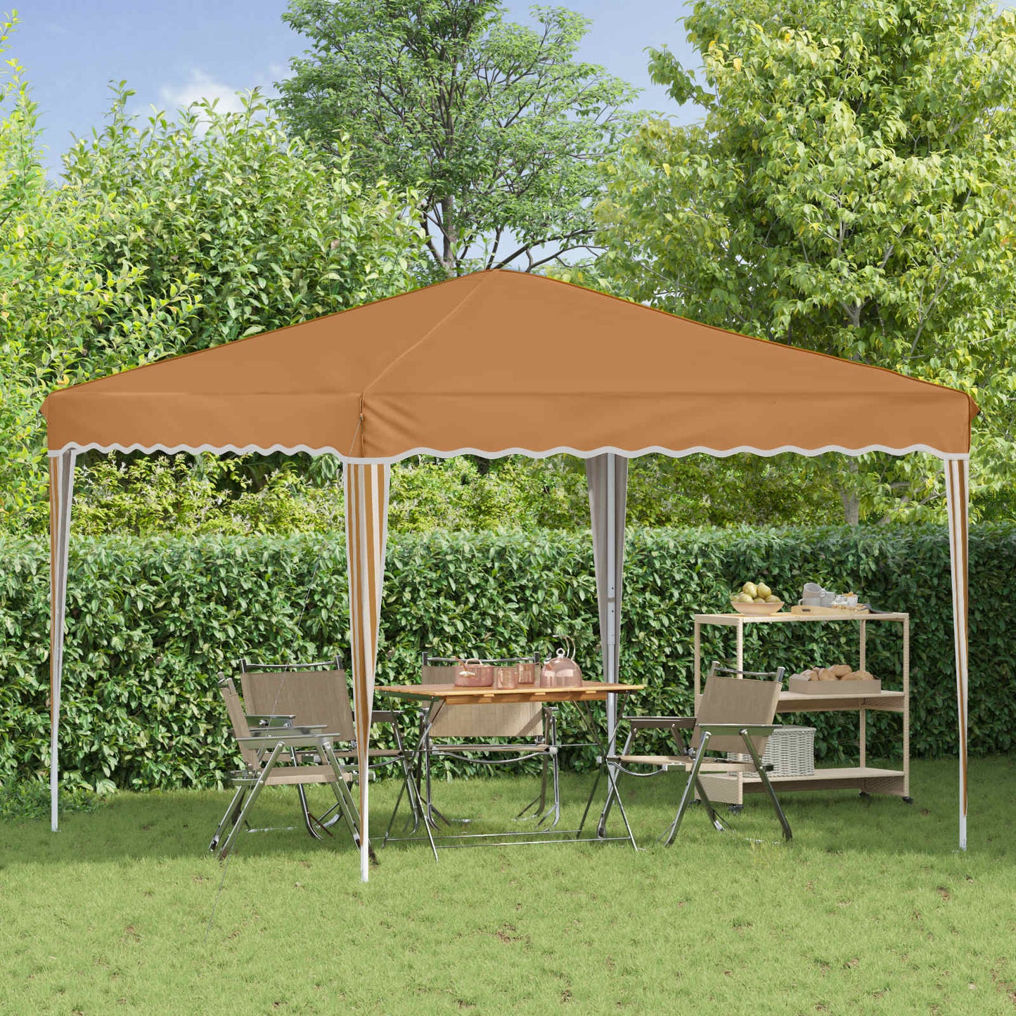 Pop-up Party Tent 288 x 288 x 245 cm Beige Oxford Fabric
