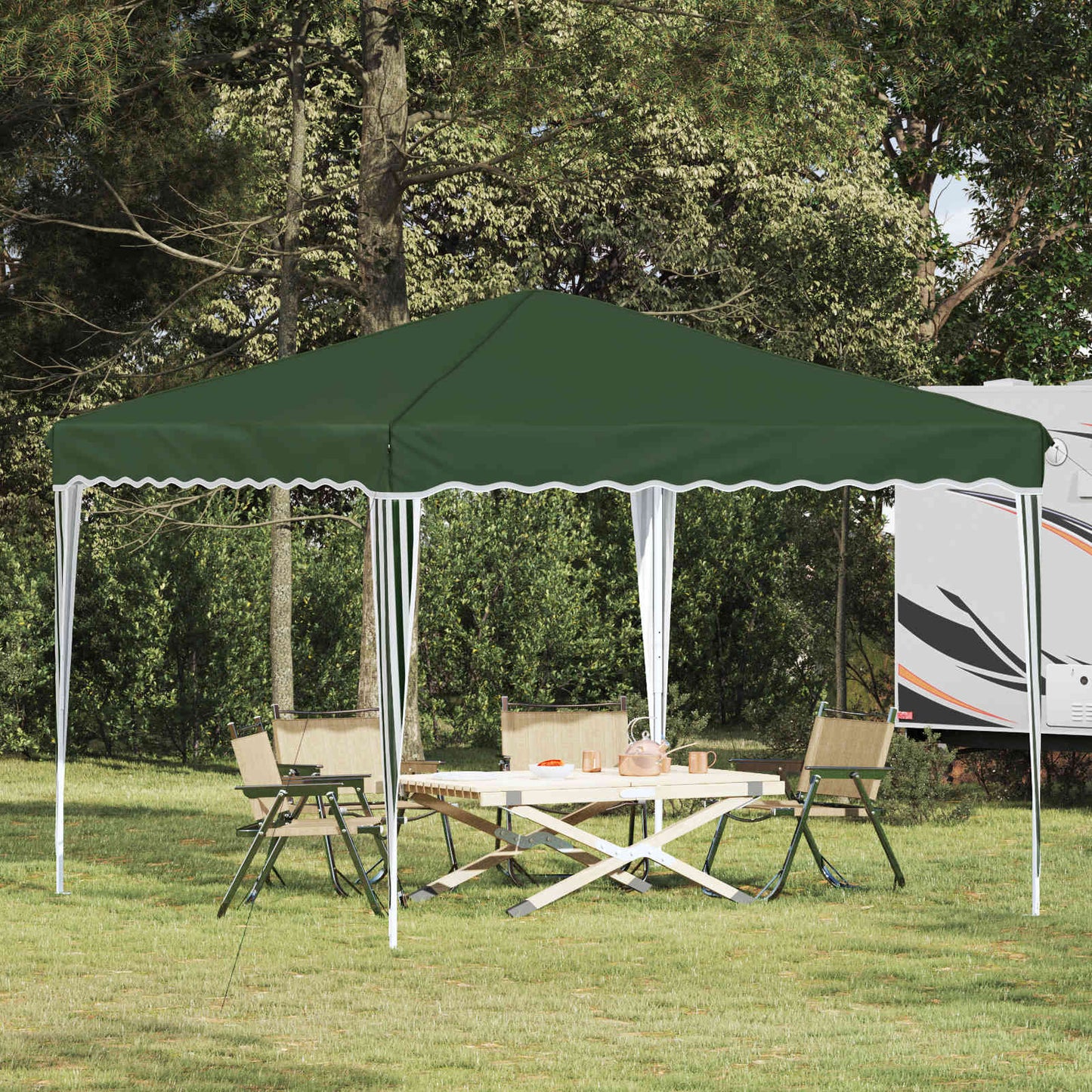 Pop-up Party Tent 288 x 288 x 245 cm Green Oxford Fabric