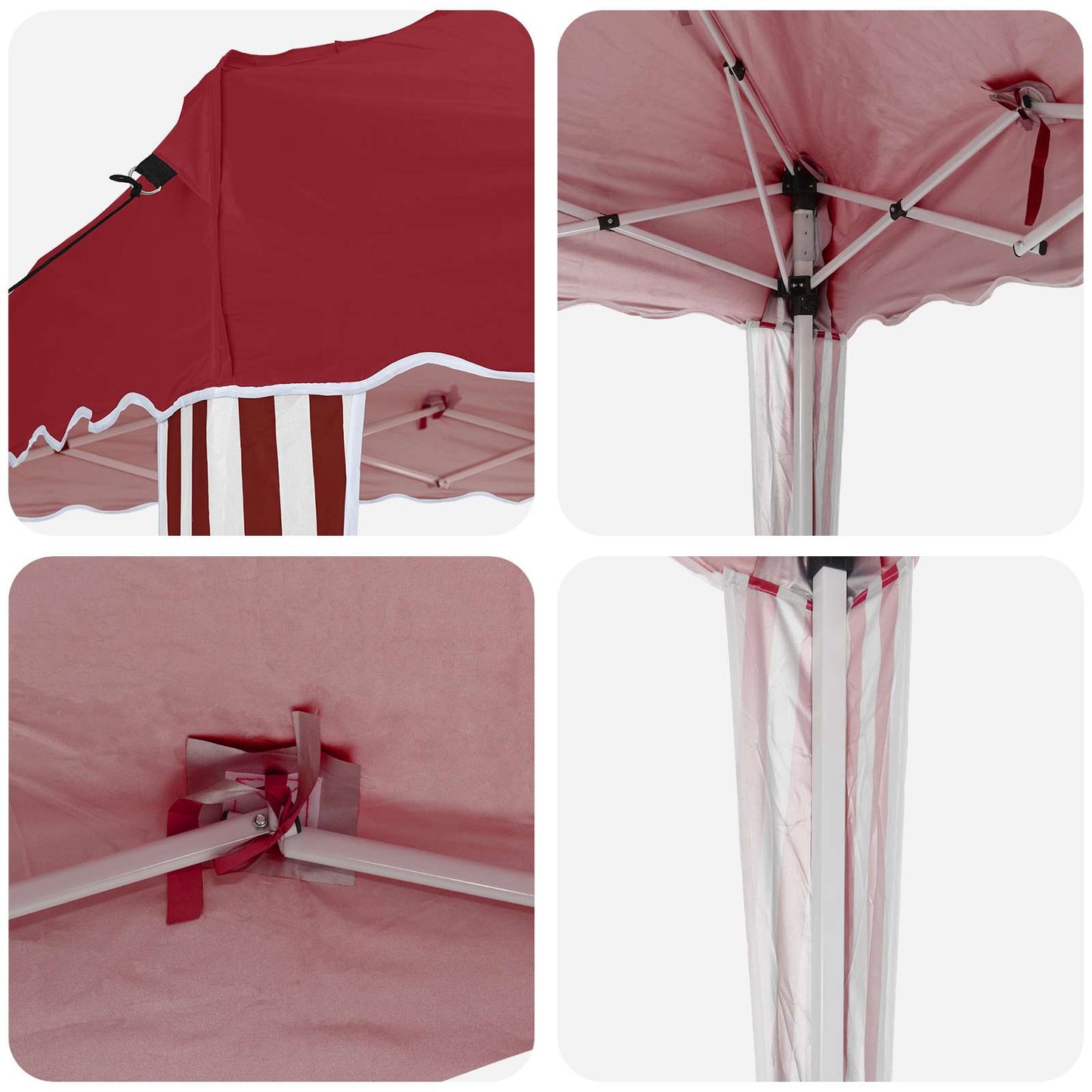 Pop-up Party Tent 288 x 288 x 245 cm Burgundy Oxford Fabric