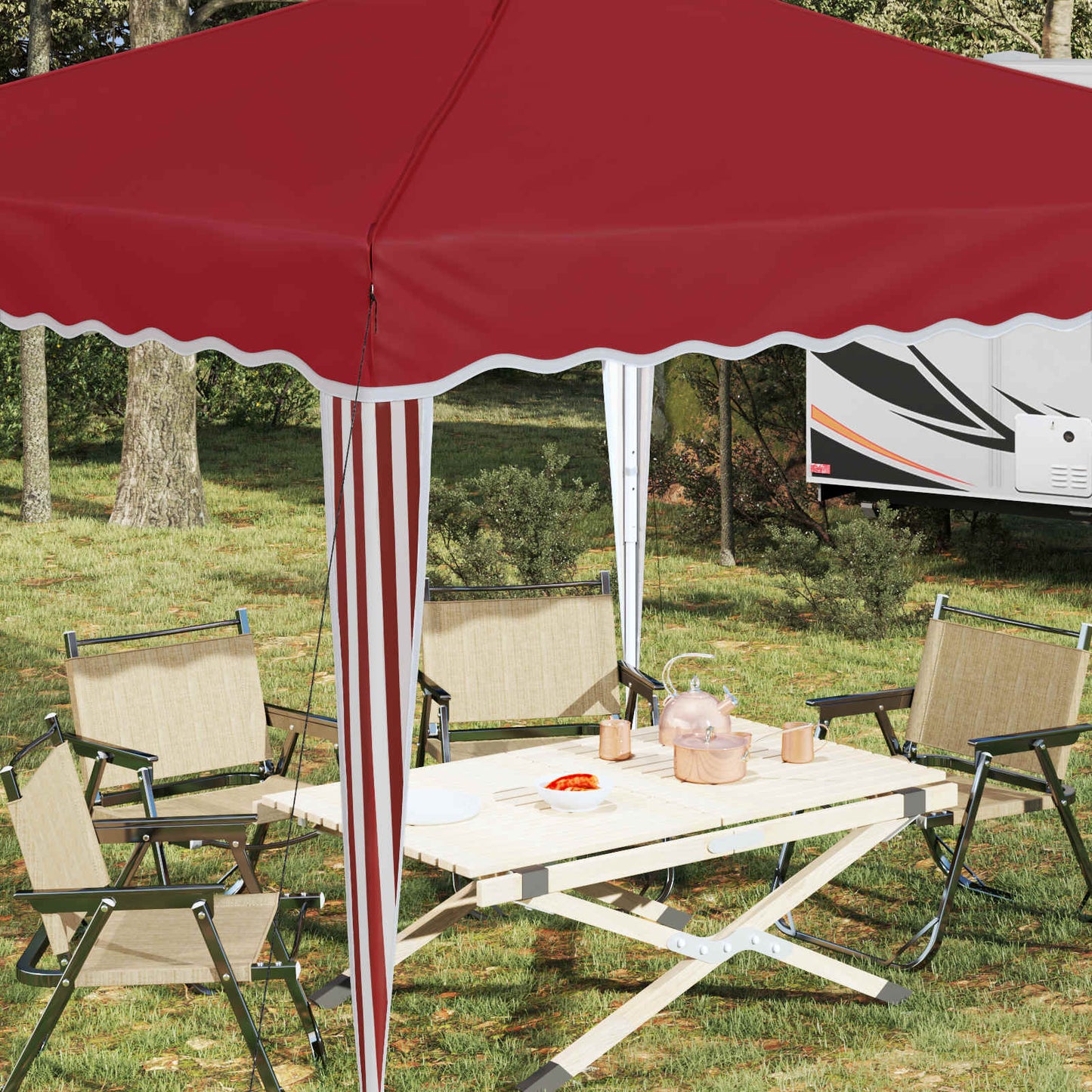 Pop-up Party Tent 288 x 288 x 245 cm Burgundy Oxford Fabric