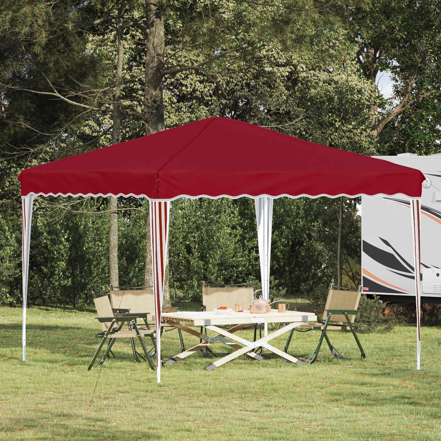 Pop-up Party Tent 288 x 288 x 245 cm Burgundy Oxford Fabric