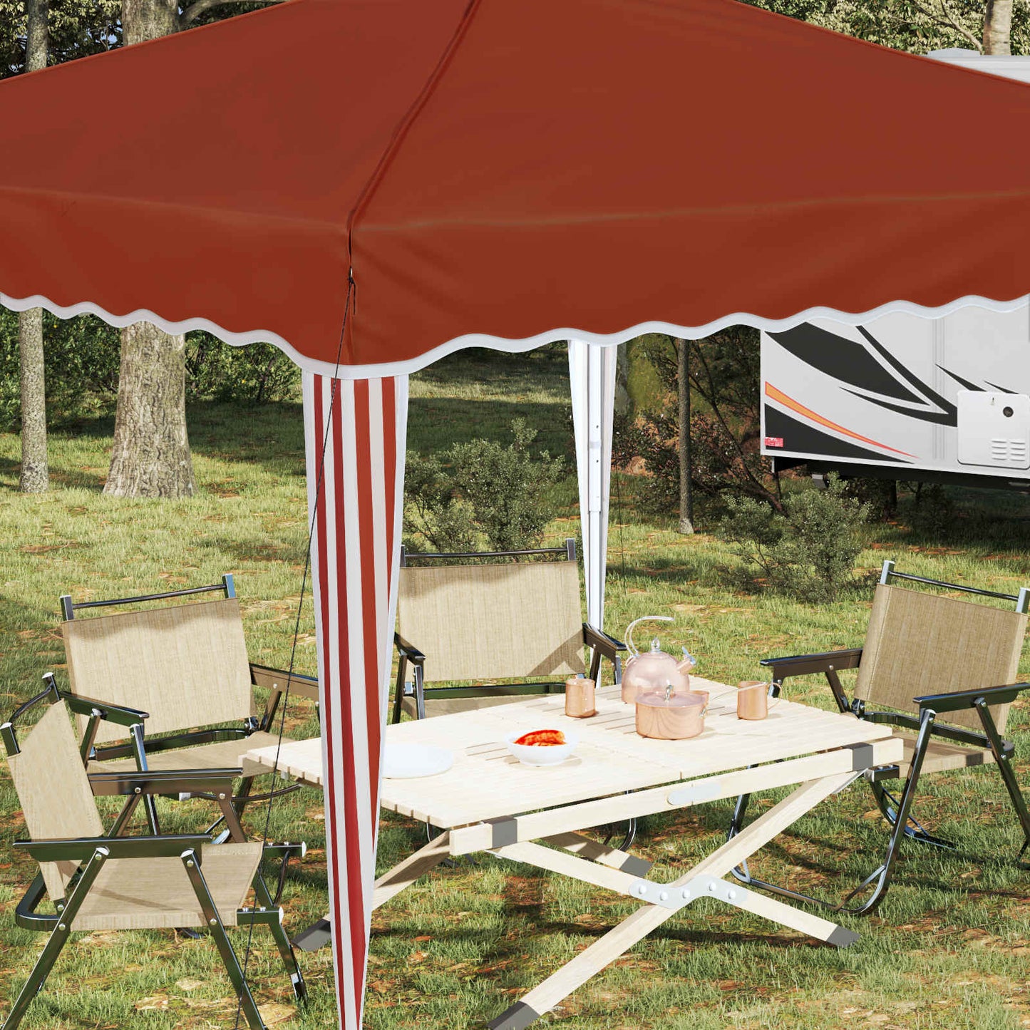 Pop-up Party Tent 288 x 288 x 245 cm Terracotta Oxford Fabric
