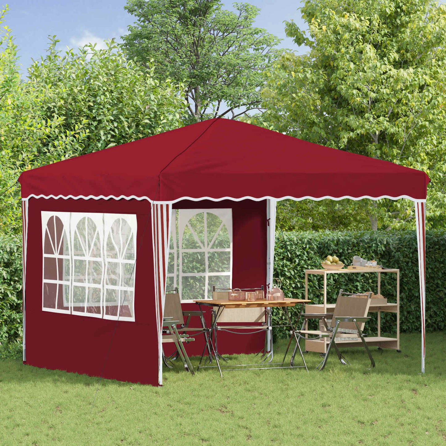 Pop-up Party Tent 288 x 288 x 245 cm Burgundy Oxford Fabric
