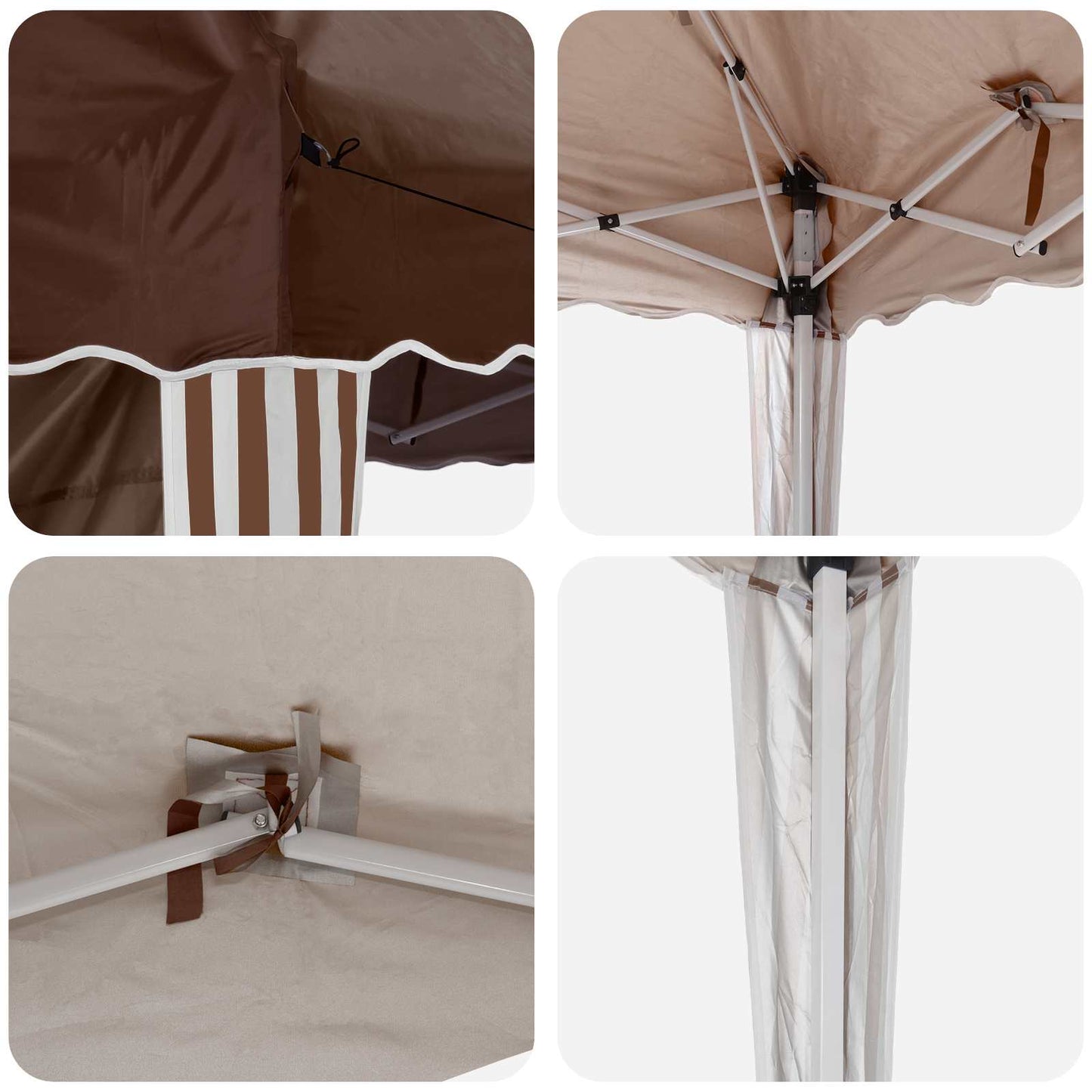 Pop-up Party Tent 288 x 288 x 245 cm Brown Oxford Fabric