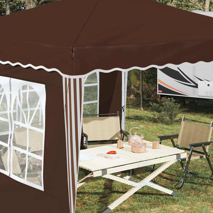 Pop-up Party Tent 288 x 288 x 245 cm Brown Oxford Fabric