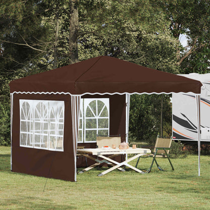 Pop-up Party Tent 288 x 288 x 245 cm Brown Oxford Fabric