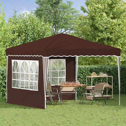 Pop-up Party Tent 288 x 288 x 245 cm Brown Oxford Fabric