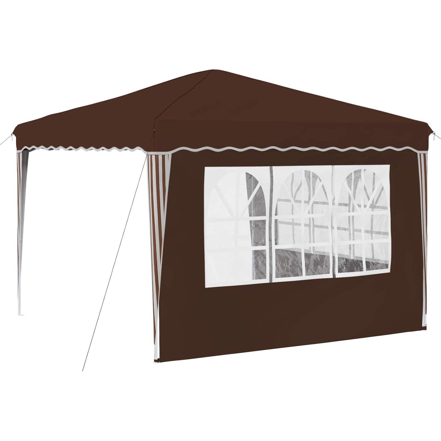 Pop-up Party Tent 288 x 288 x 245 cm Brown Oxford Fabric