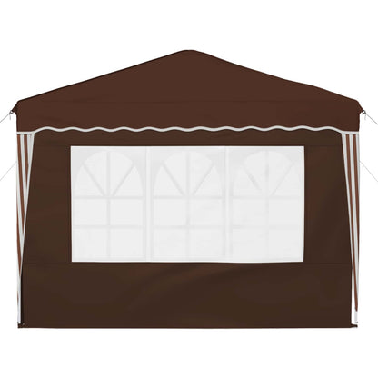 Pop-up Party Tent 288 x 288 x 245 cm Brown Oxford Fabric