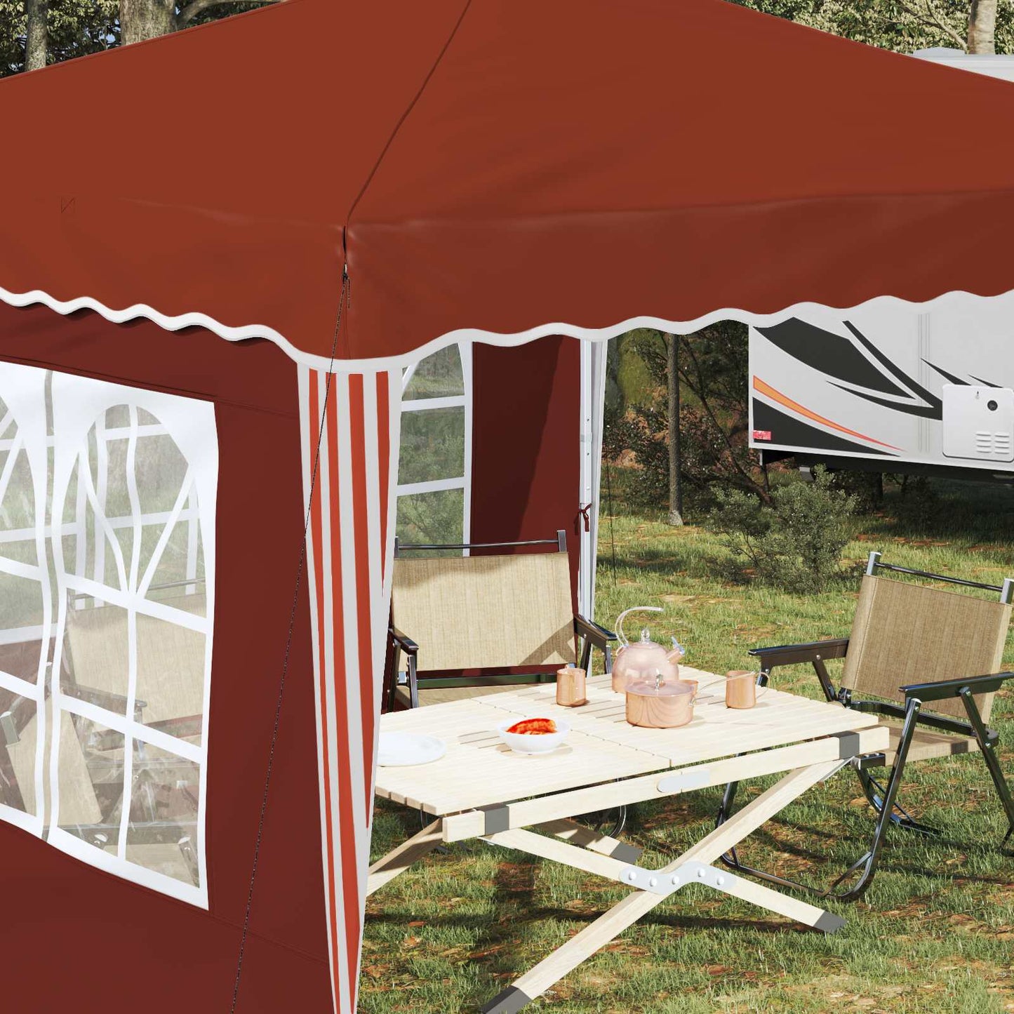 Pop-up Party Tent 288 x 288 x 245 cm Terracotta Oxford Fabric