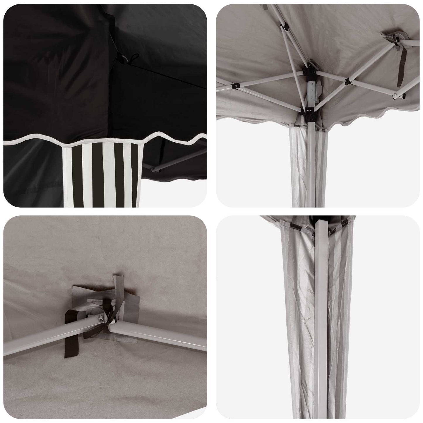 Pop-up Party Tent 288 x 288 x 245 cm Black Oxford Fabric