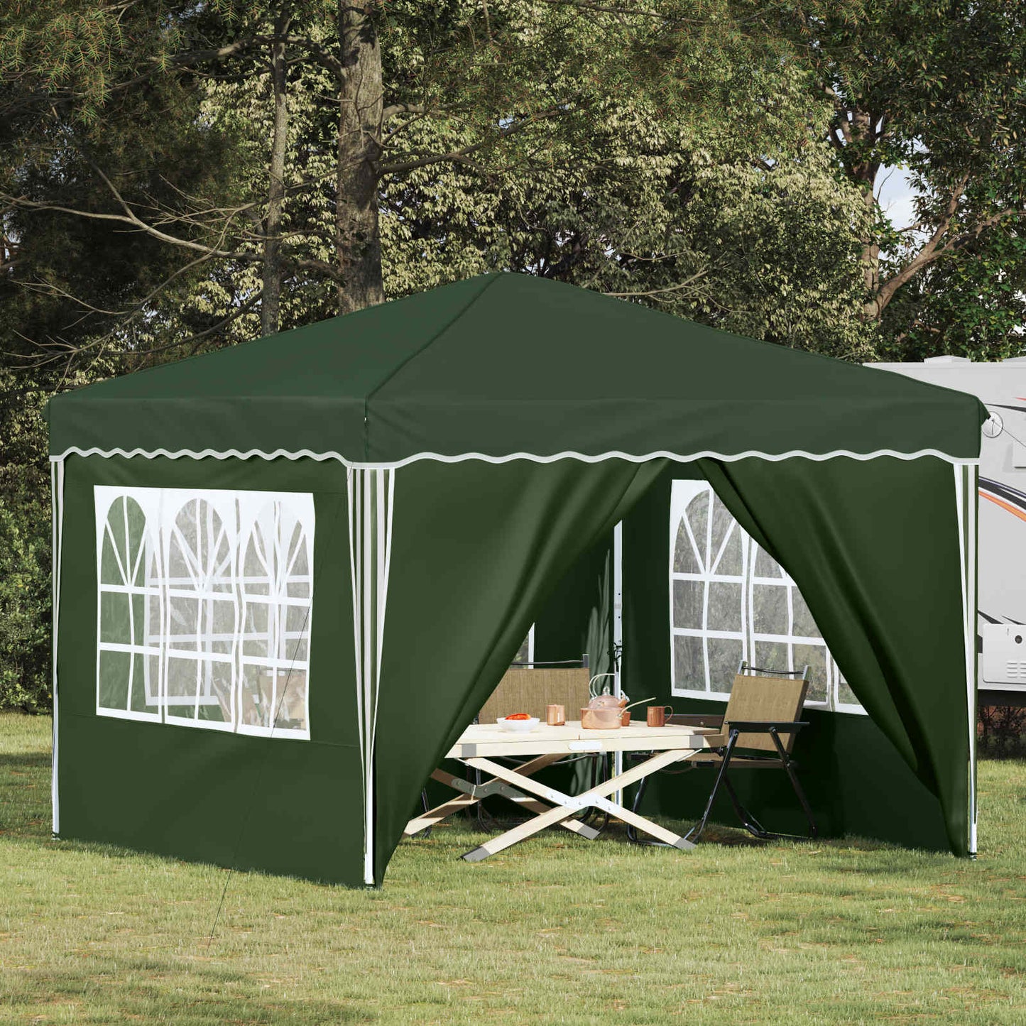 Pop-up Party Tent 288 x 288 x 245 cm Green Oxford Fabric