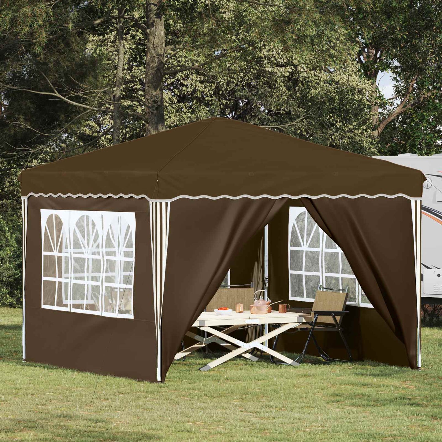 Pop-up Party Tent 288 x 288 x 245 cm Taupe Oxford Fabric