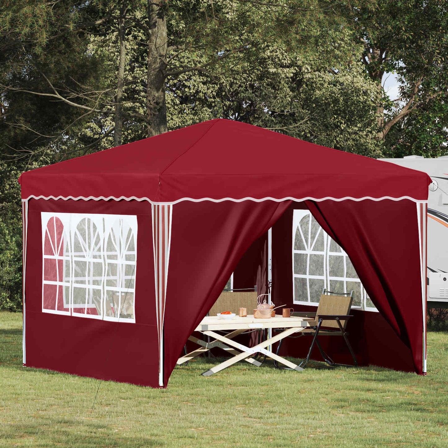 Pop-up Party Tent 288 x 288 x 245 cm Burgundy Oxford Fabric