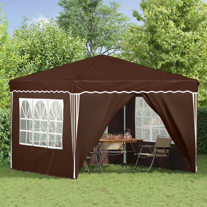Pop-up Party Tent 288 x 288 x 245 cm Brown Oxford Fabric